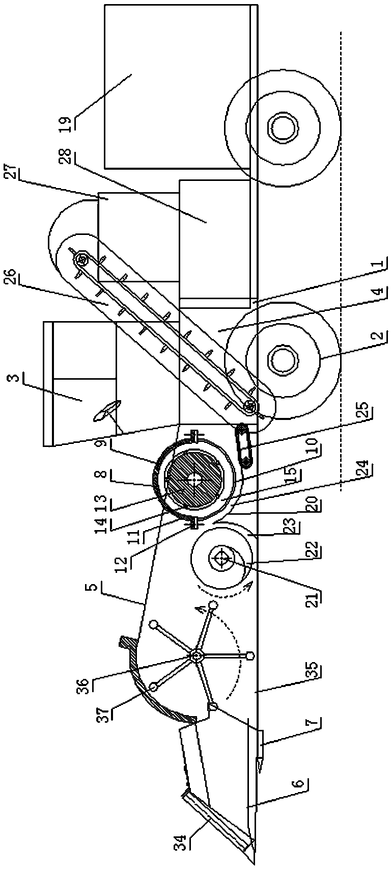 self-propelled sunflower harvester