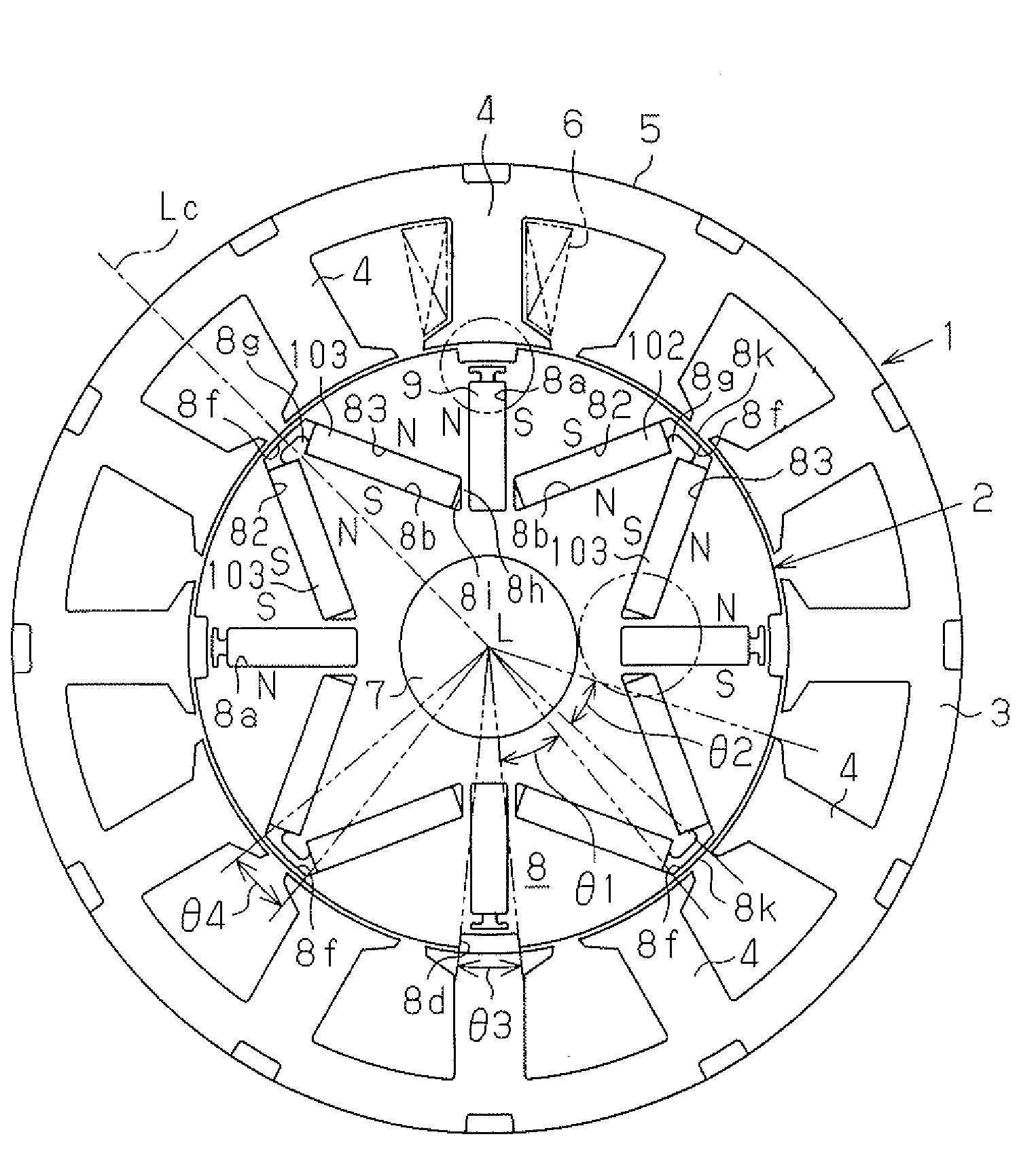 Embedded magnet type motor