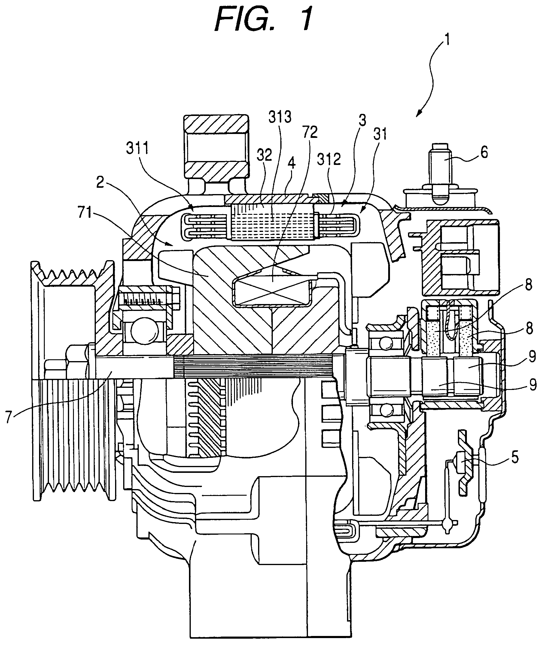 High-voltage electric rotating machine