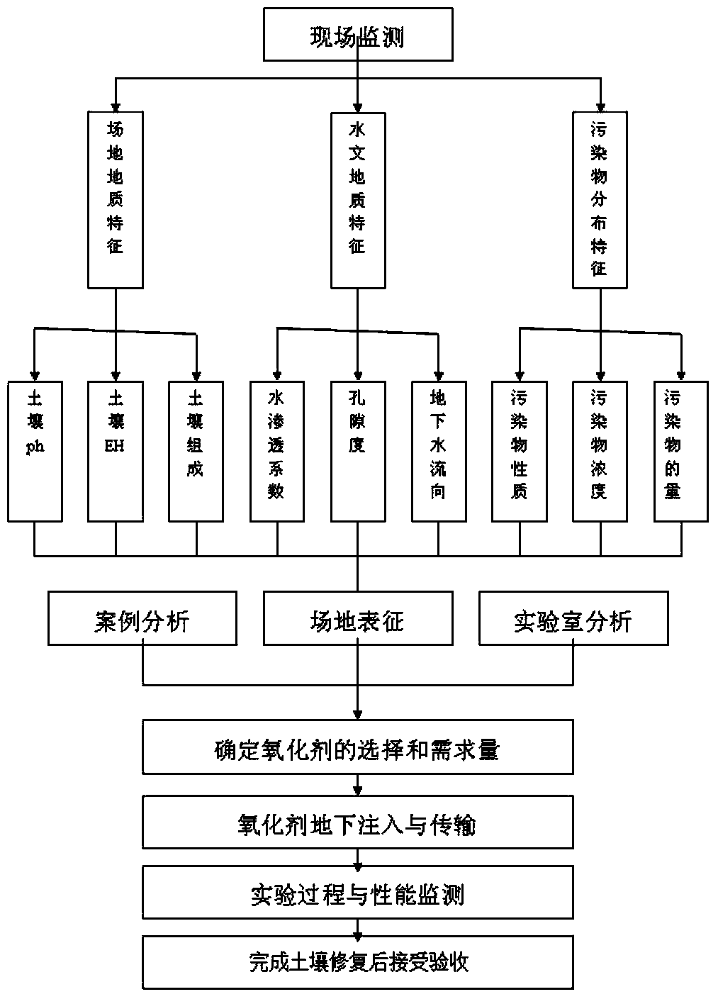 In-situ chemical remediation method of soil