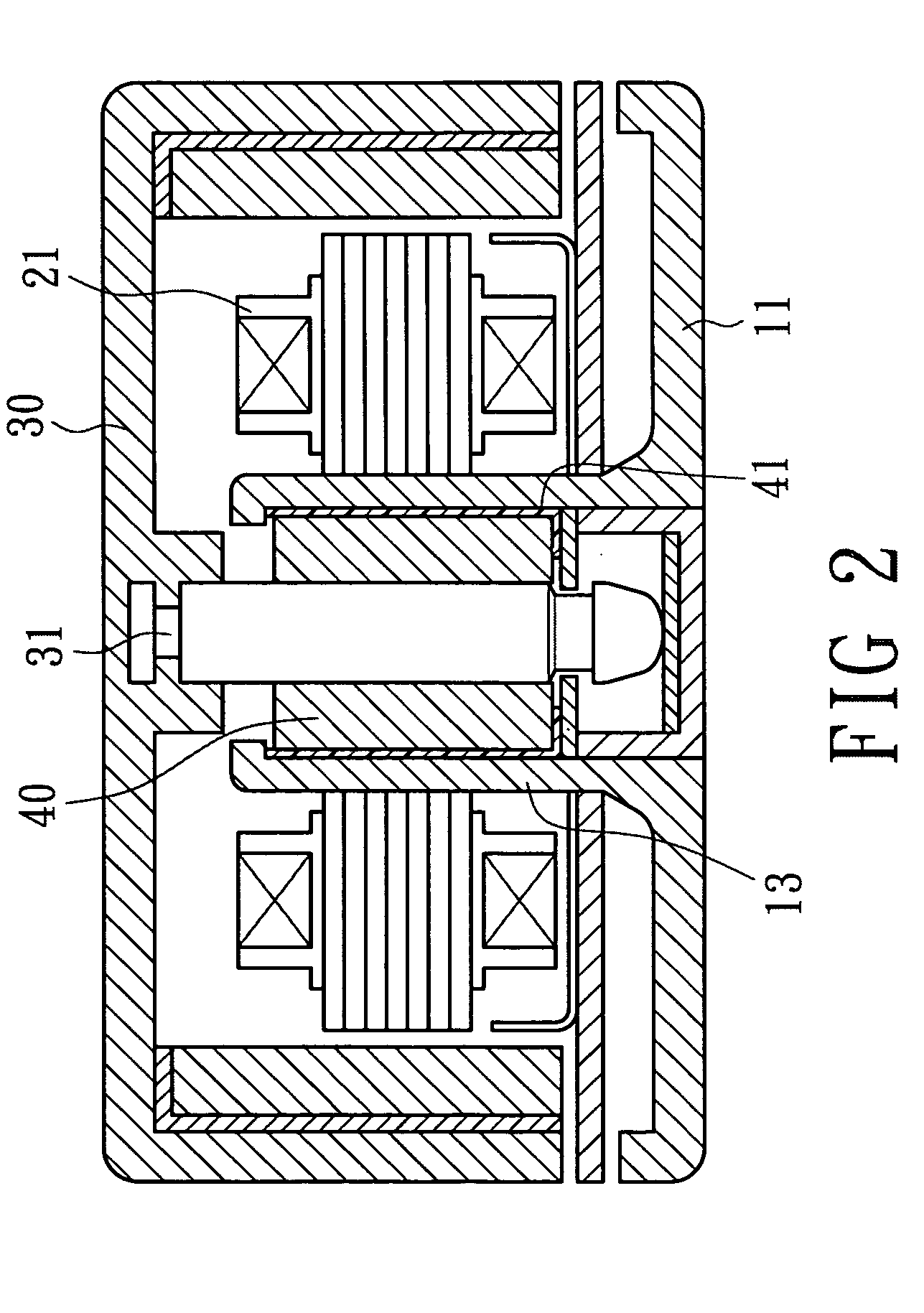 Shock prevention structure for motor