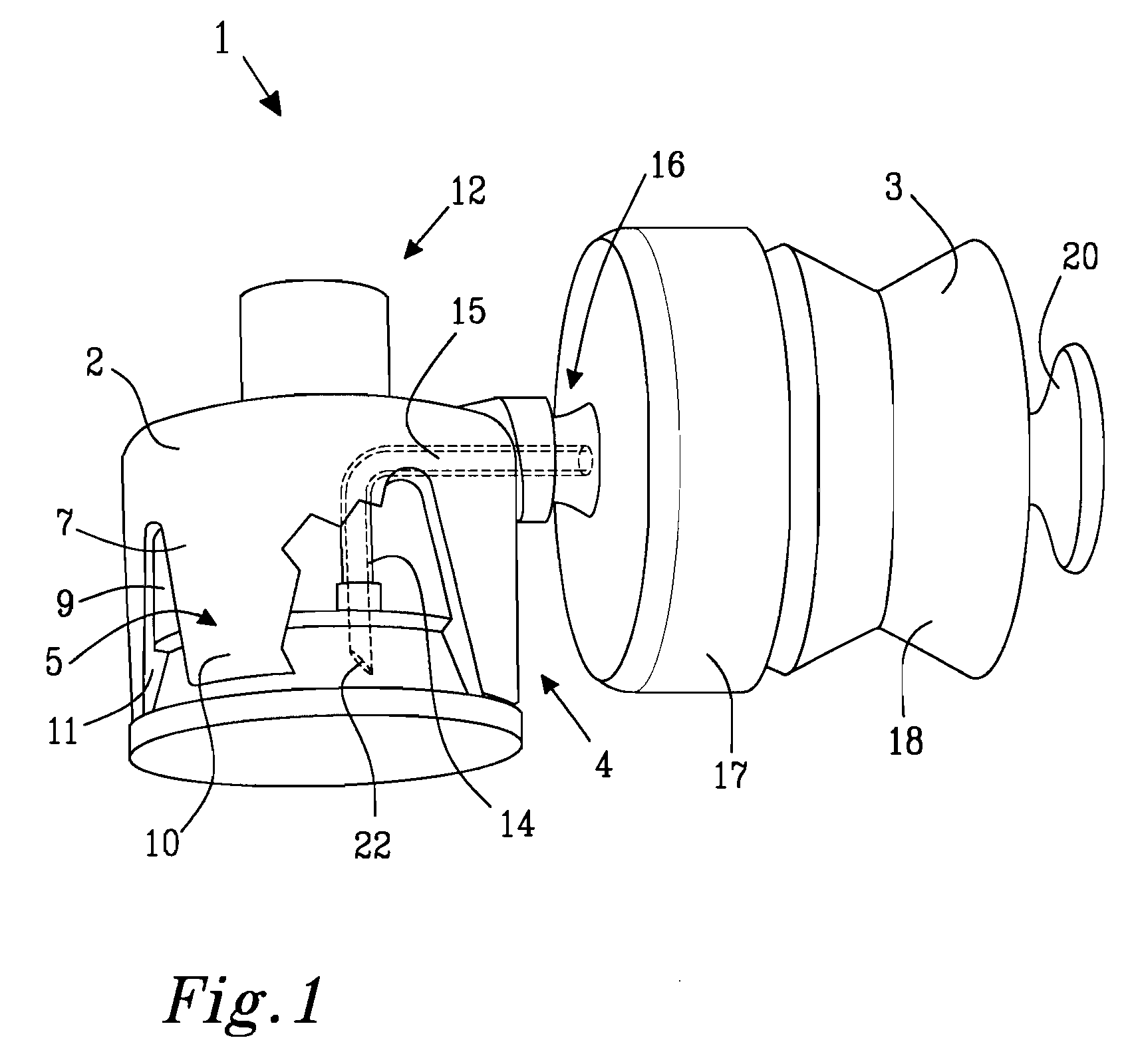 Device for providing fluid to a receptacle