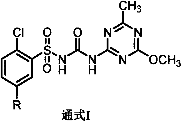 Application of chlorsulfuron benzene ring 5-substituted derivative in preparation of antitumor drugs