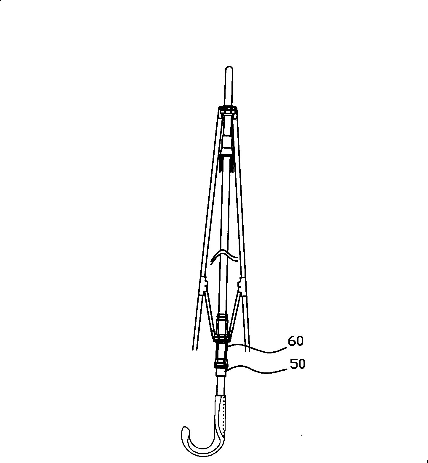 Unfolding and folding fixing device for umbrella