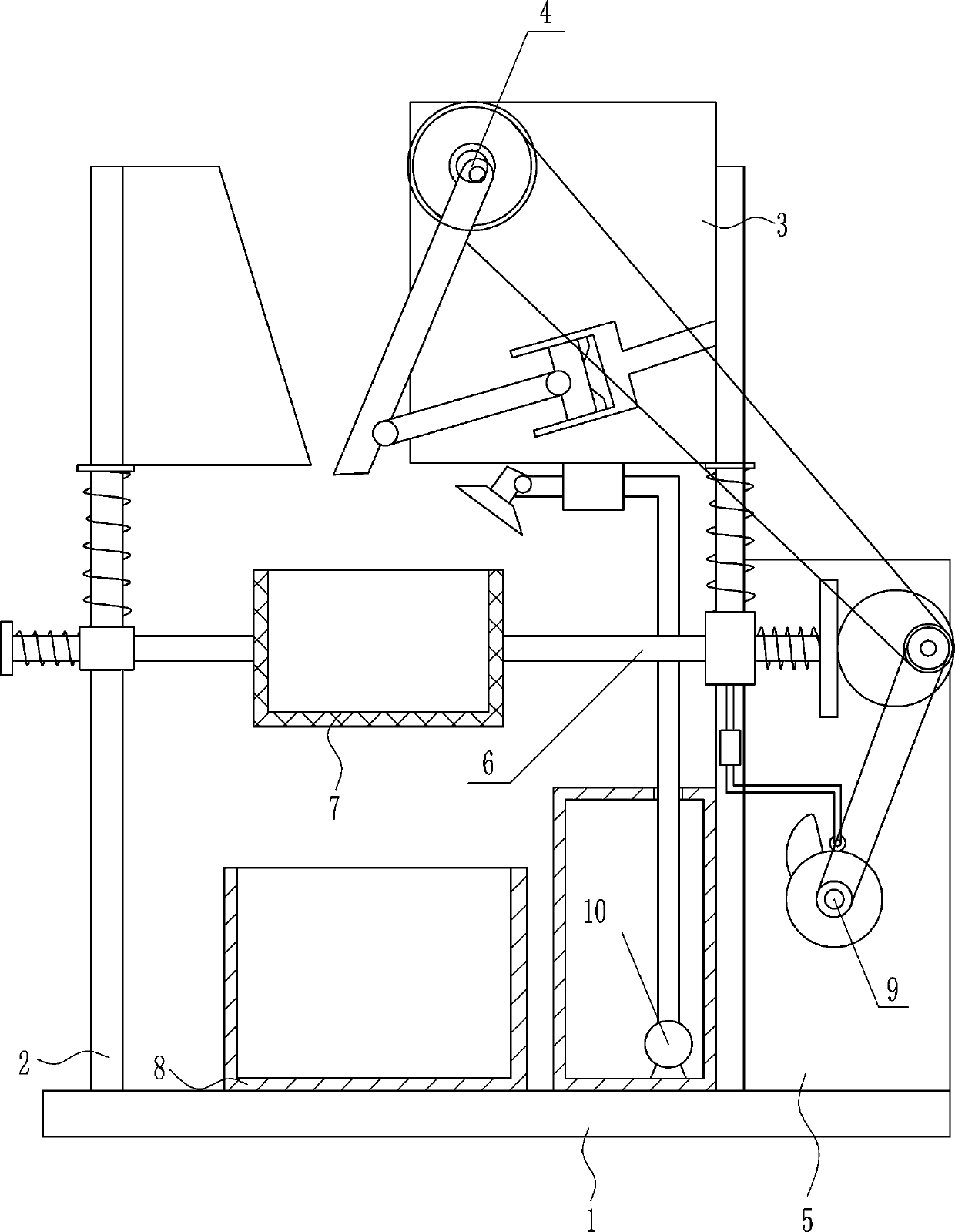 Crushed stone crushing and sorting device for road construction