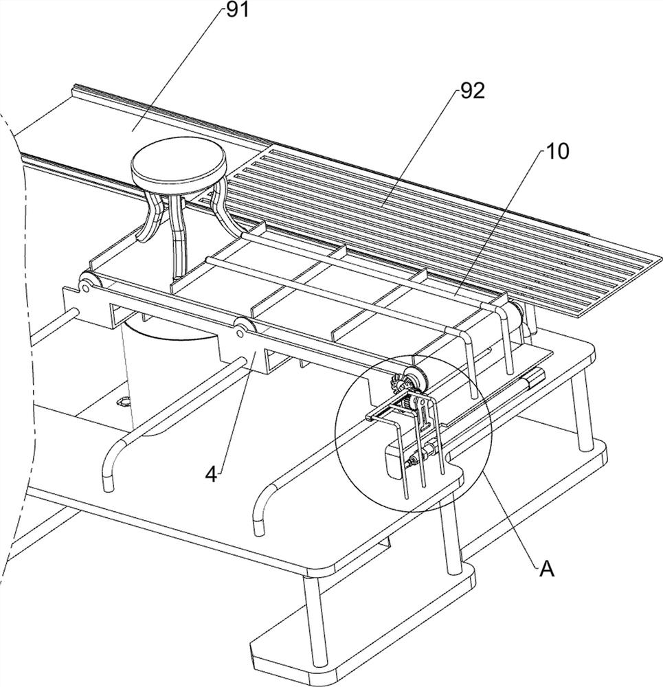 Stool coloring device for furniture processing