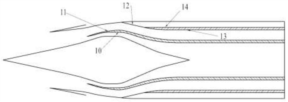 Three-channel axisymmetric adjustable air inlet channel of wide-area combined engine