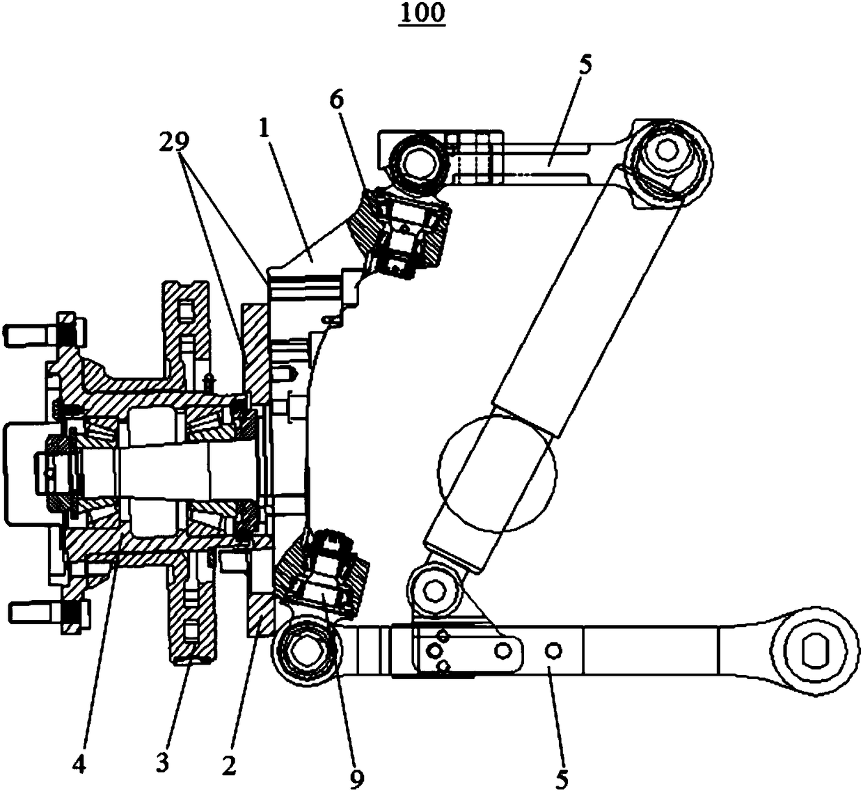 High comfort performance independent suspension for new energy bus