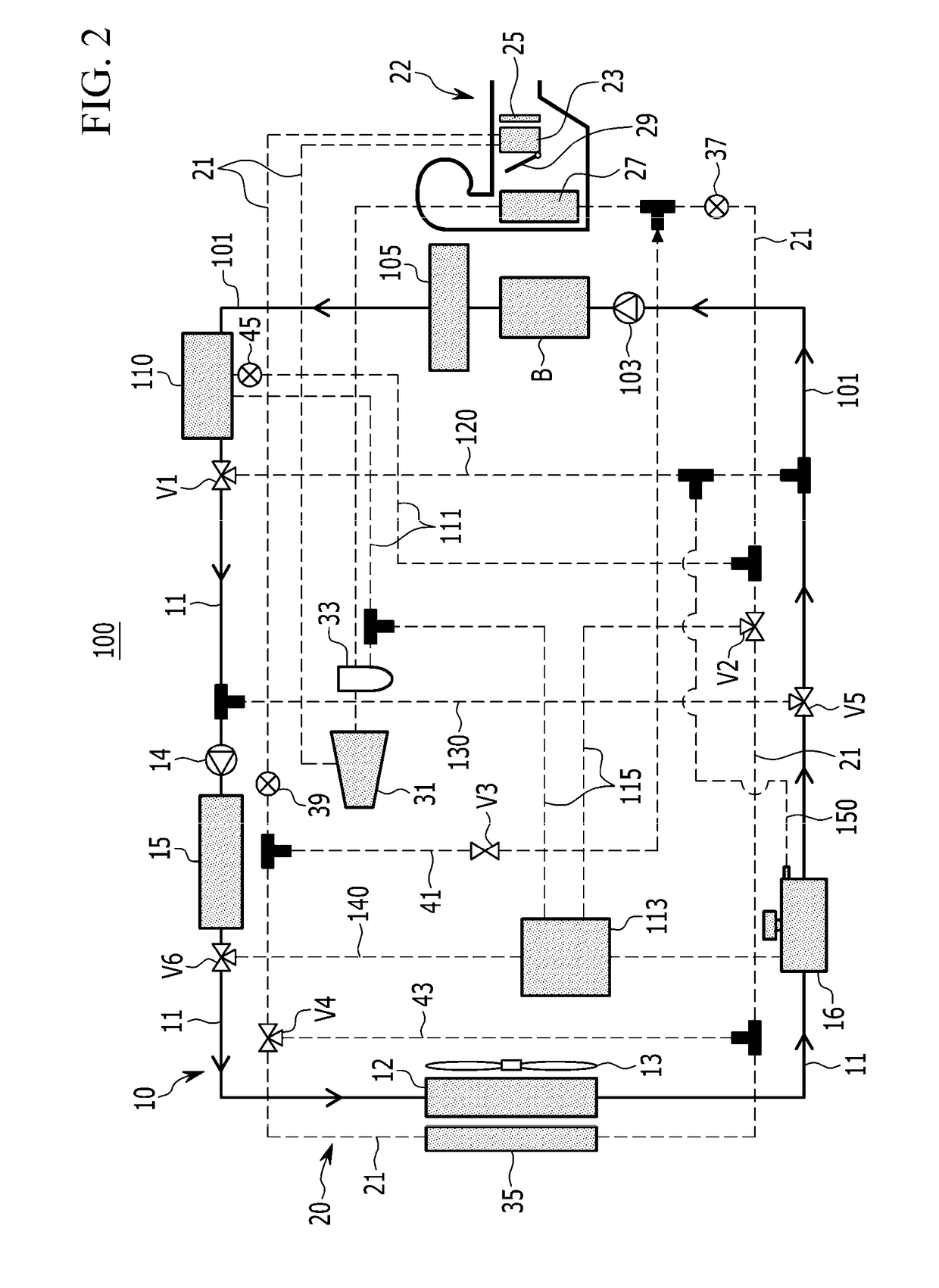 Heat pump system for vehicle