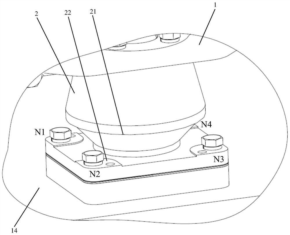 X-type measuring device for compression height of vibration isolator of diesel engine set and use method of X-type measuring device