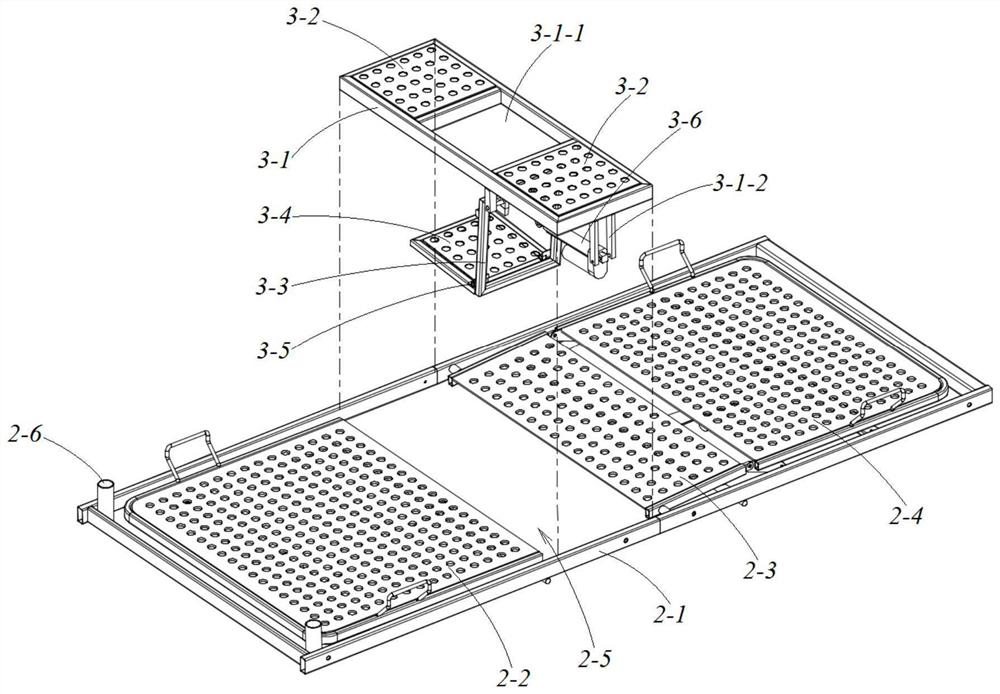 Electric nursing bed with foldable pedestal pan device