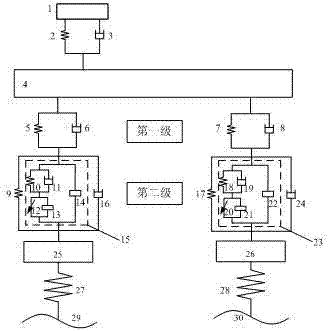 Two-stage serial connection type ISD suspension frame parameter optimizing method