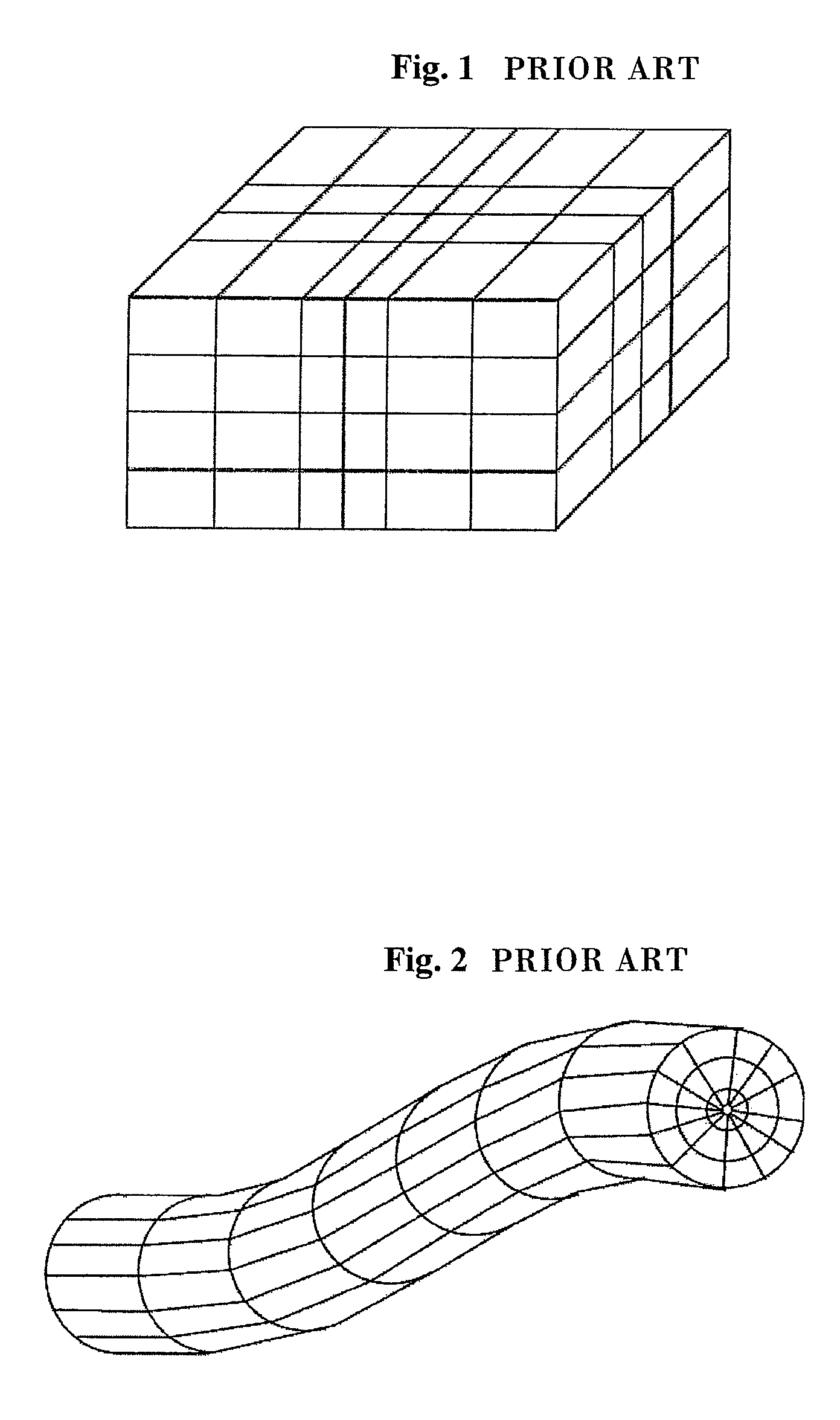 Method of generating a conforming hybrid grid in three dimensions of a heterogeneous formation crossed by one or more geometric discontinuities in order to carry out simulations