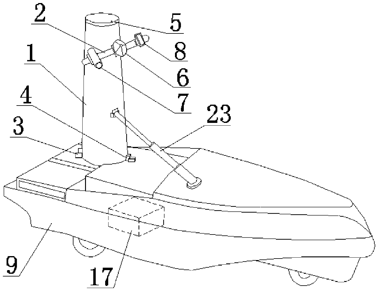 A mast device suitable for amphibious unmanned ships