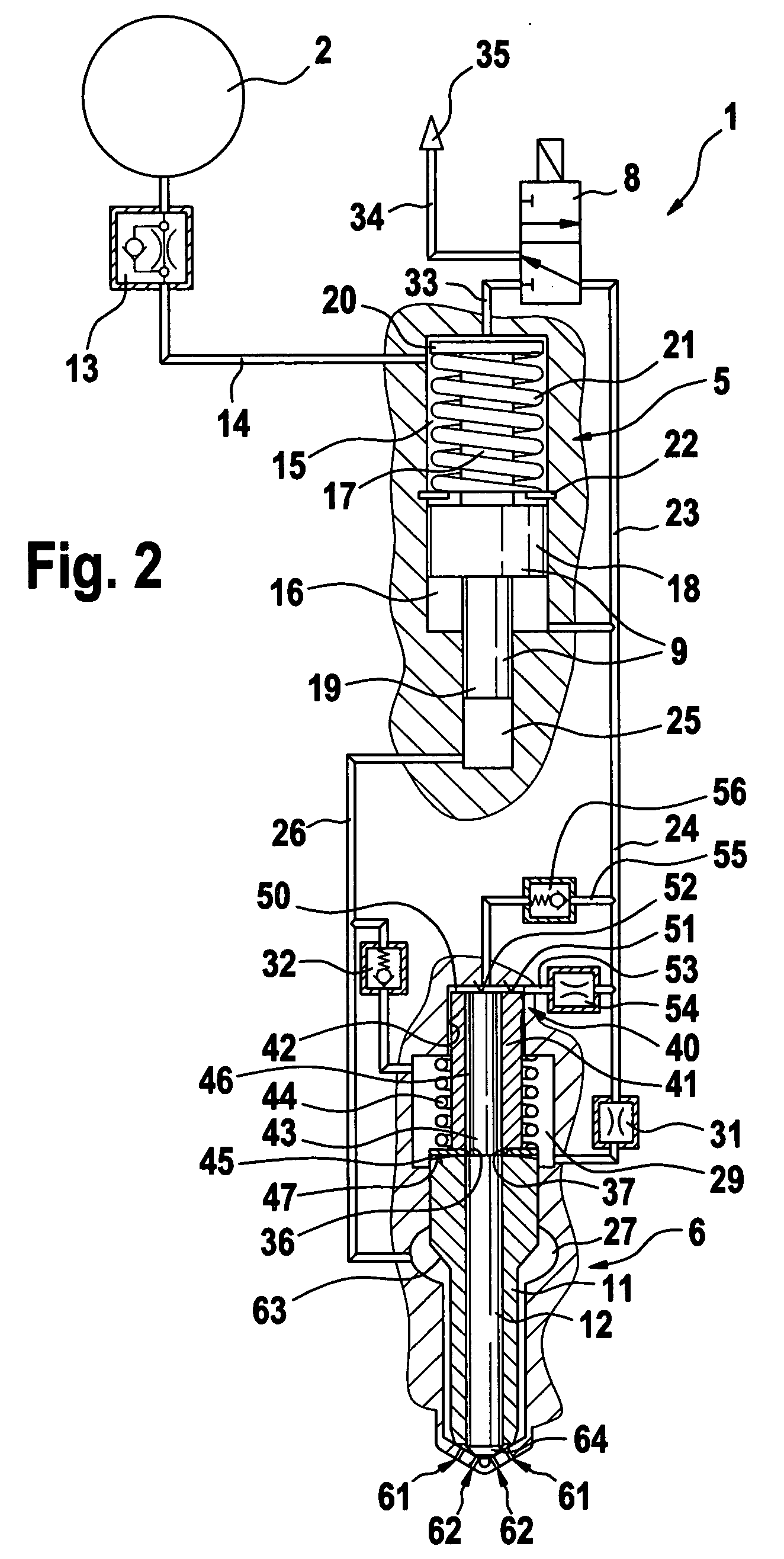 Fuel injection system for internal combustion engines with needle stroke damping