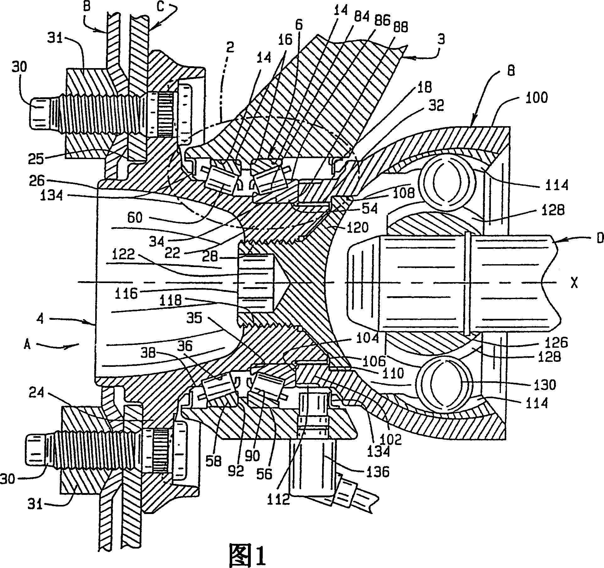 Wheel bearing with improved cage