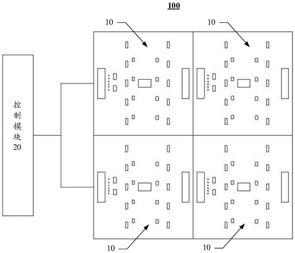 A led display module, led display screen and control device thereof