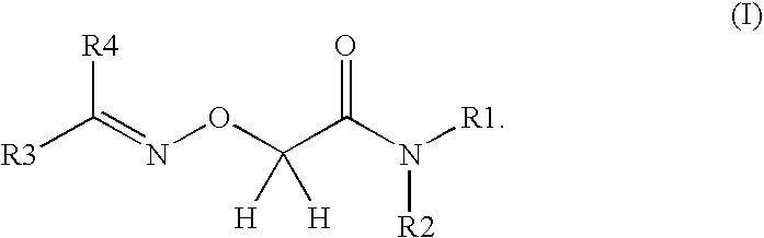 Care/makeup compositions comprising a 2-alkylideneaminooxyacetamide compound for stimulating the growth of the hair or eyelashes and/or slowing loss thereof