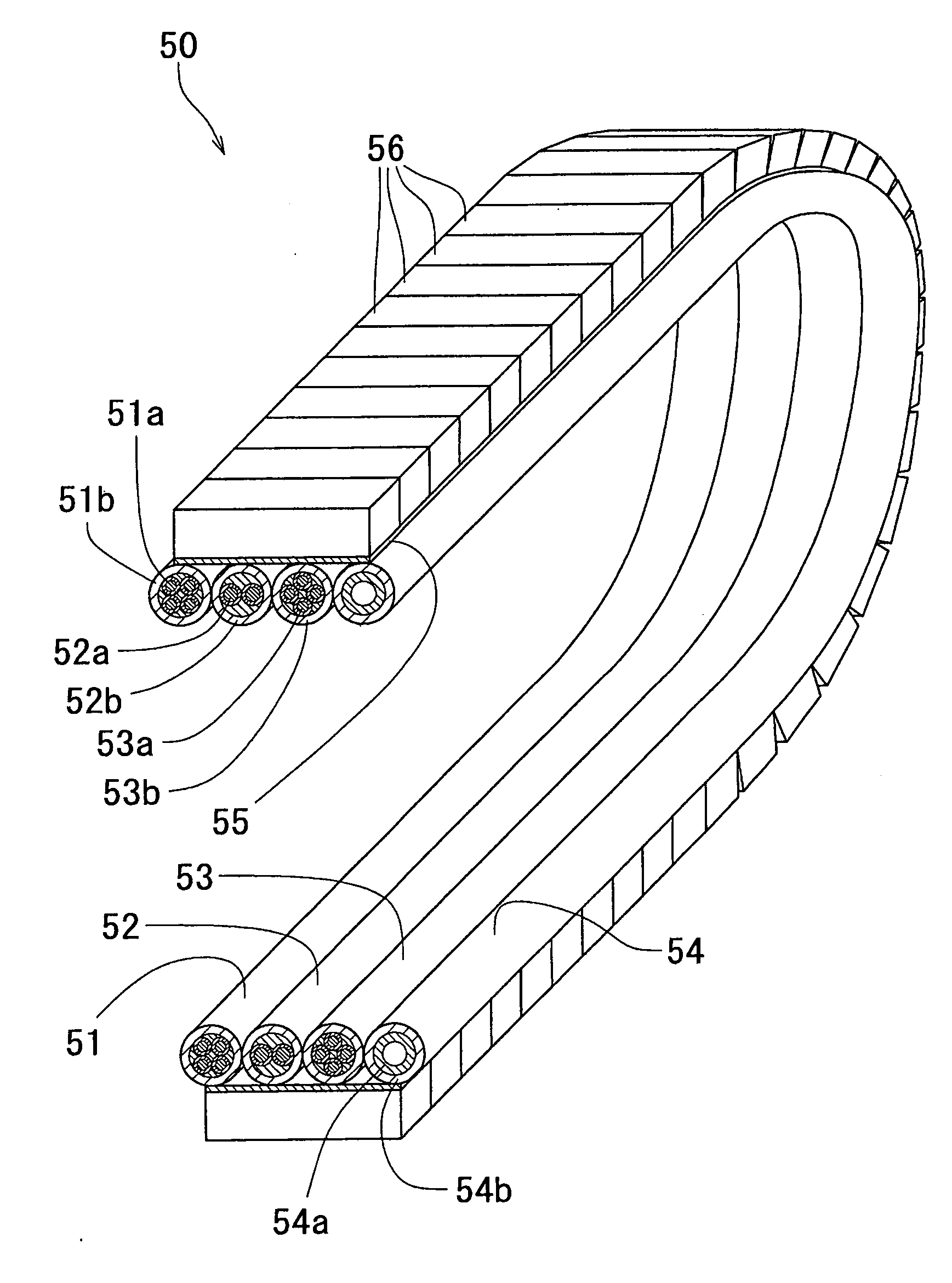 Elongated structure for movable section