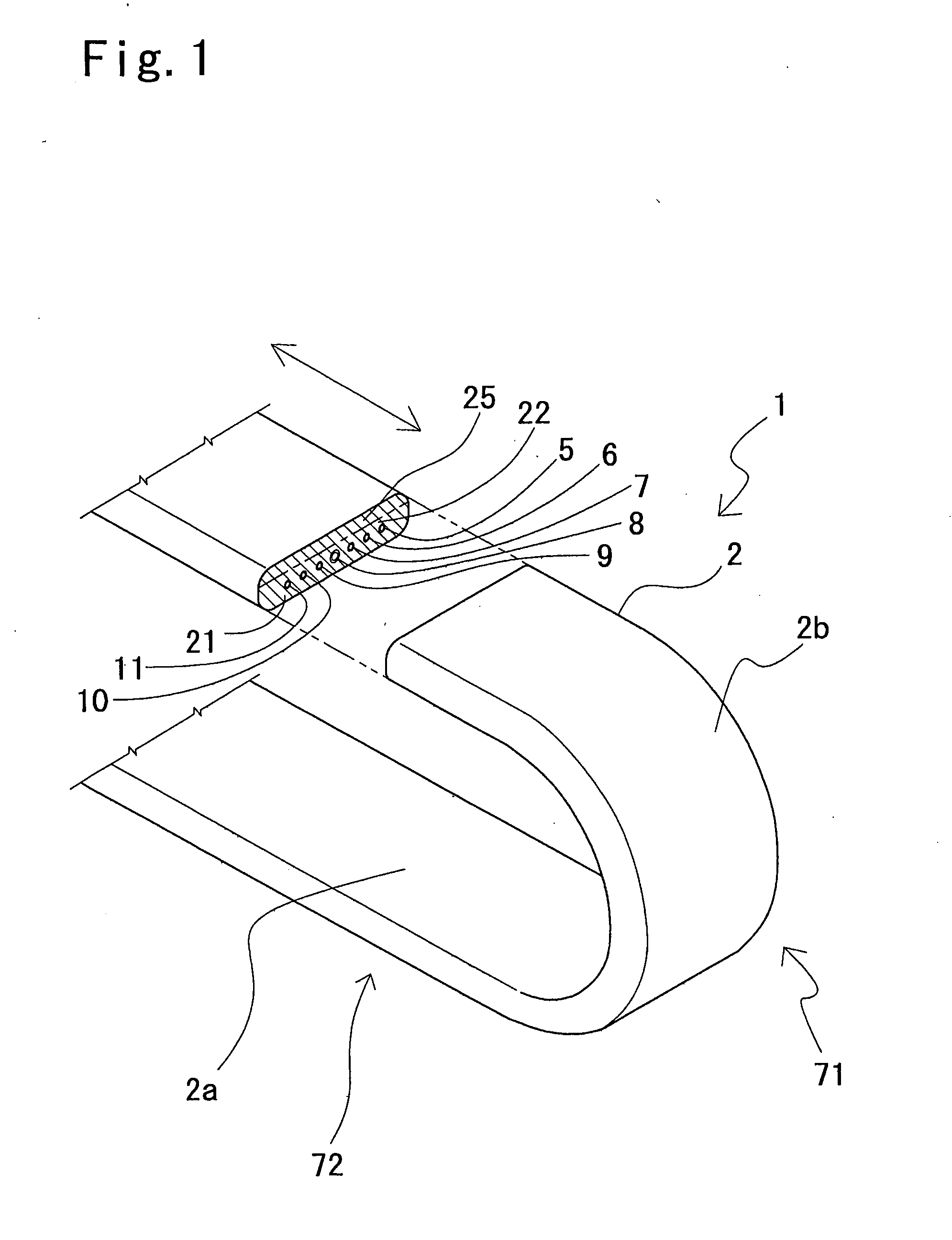 Elongated structure for movable section