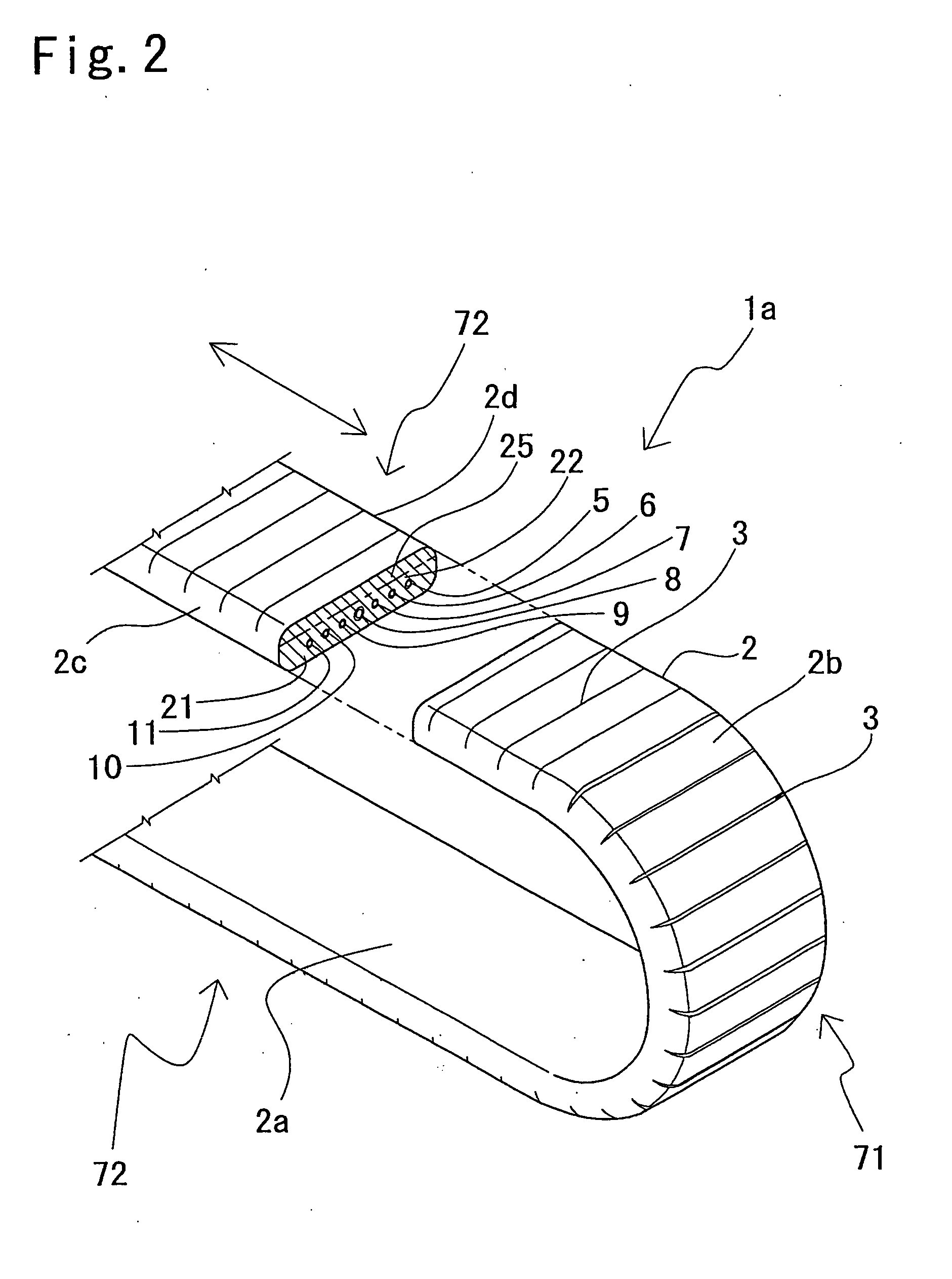 Elongated structure for movable section