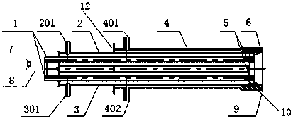 Single-anode-electrode double-medium gas source plasma burner