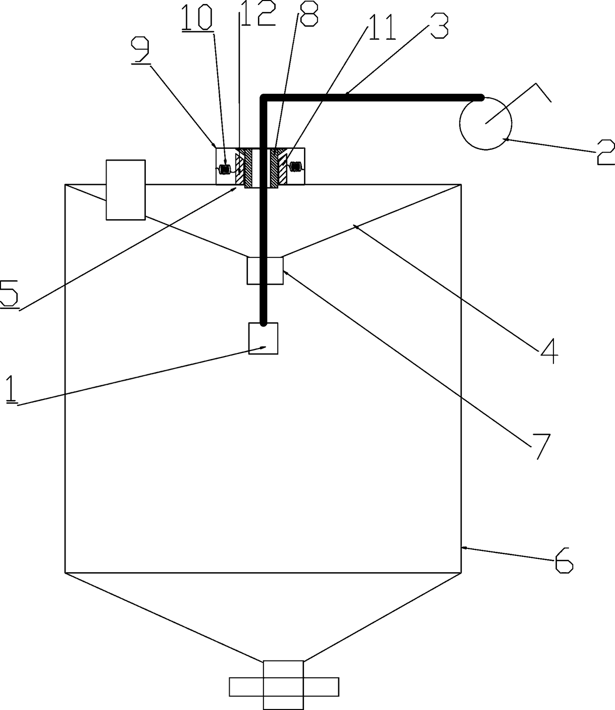 Material level detecting device for pulverized coal bunker of power system