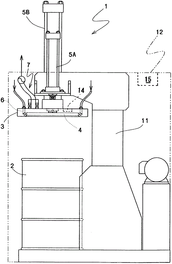 Compression and volume reduction device for infectious waste