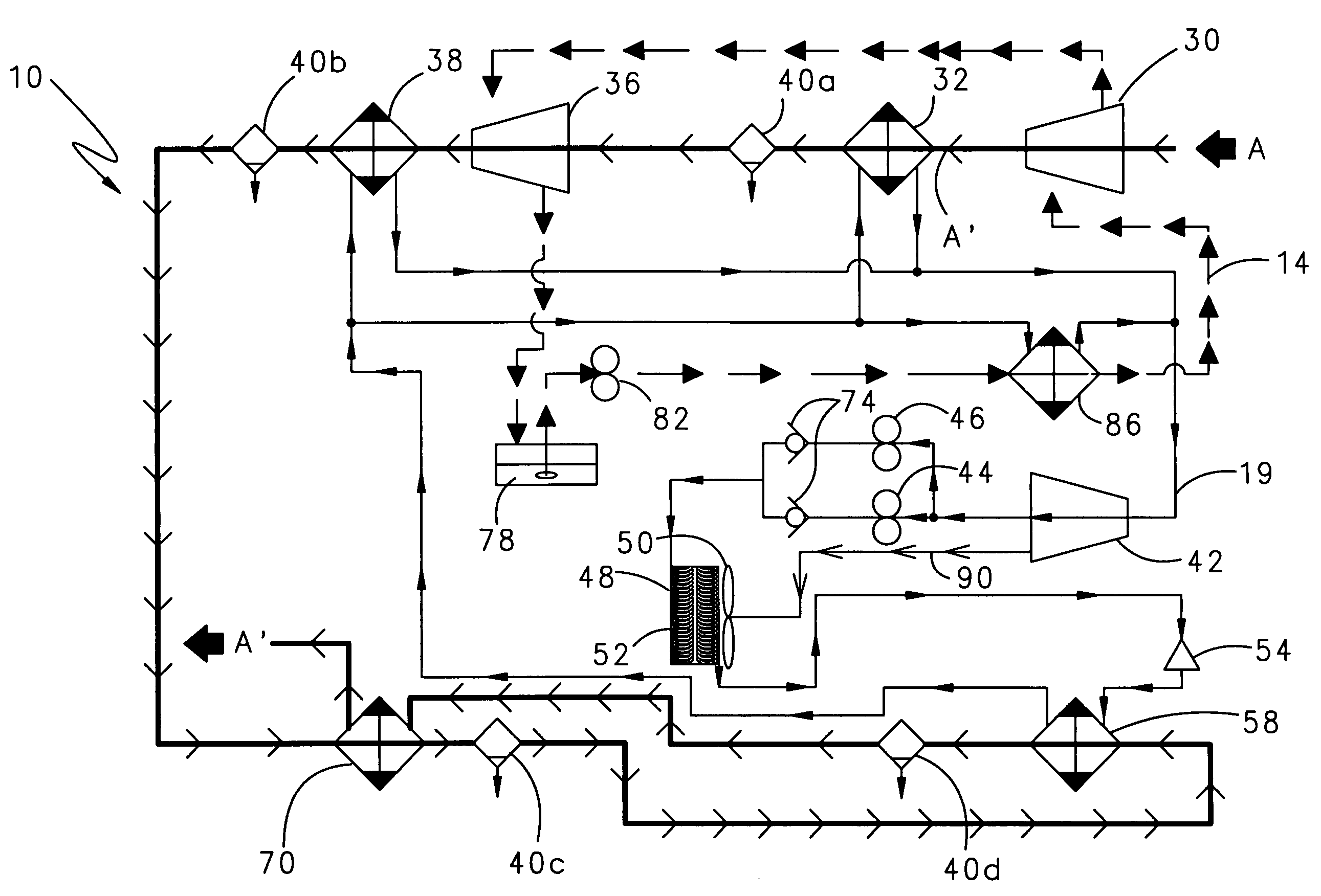 Cooling system for a rotary screw compressor