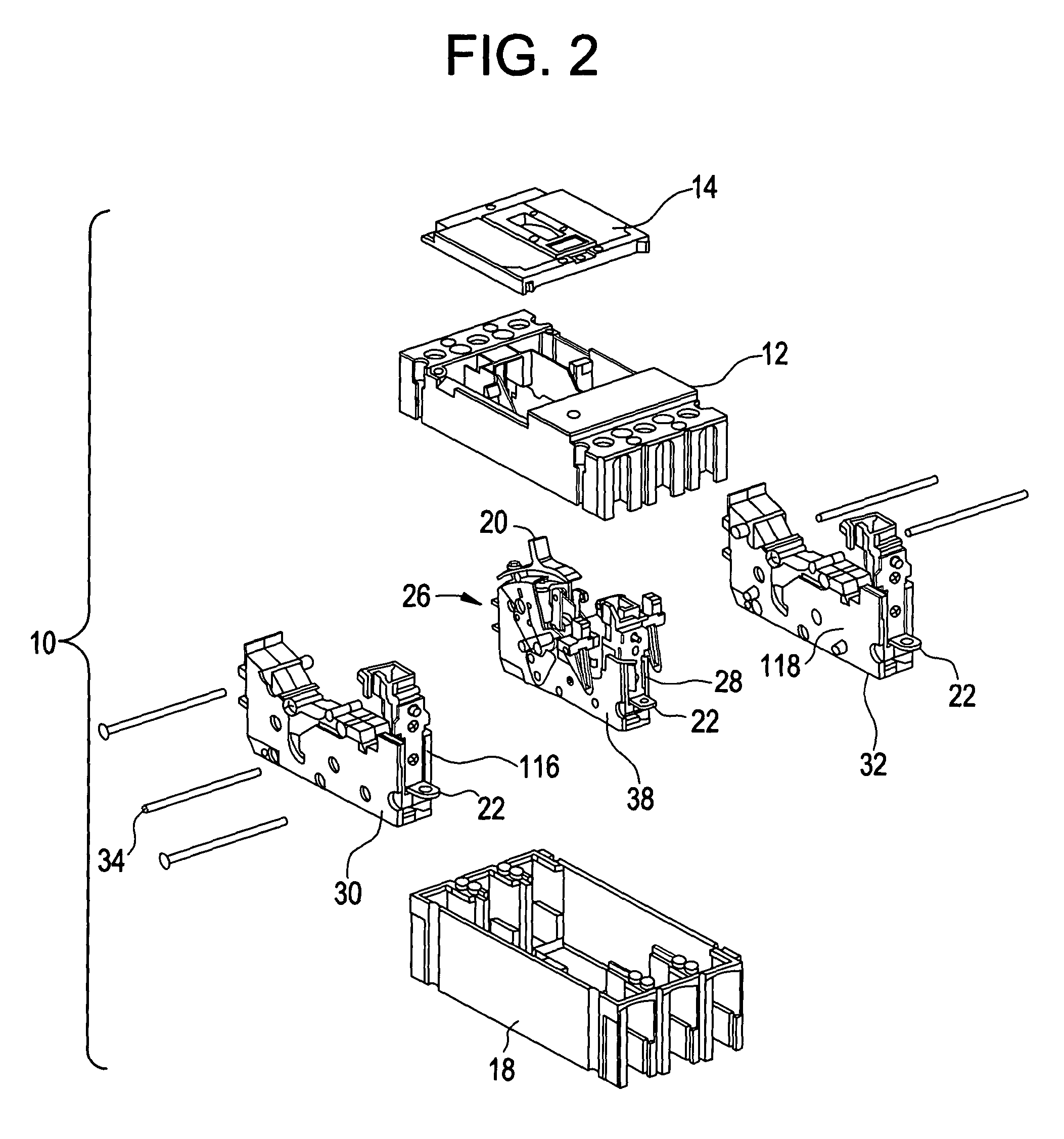 Isolation cap and bushing for circuit breaker rotor assembly