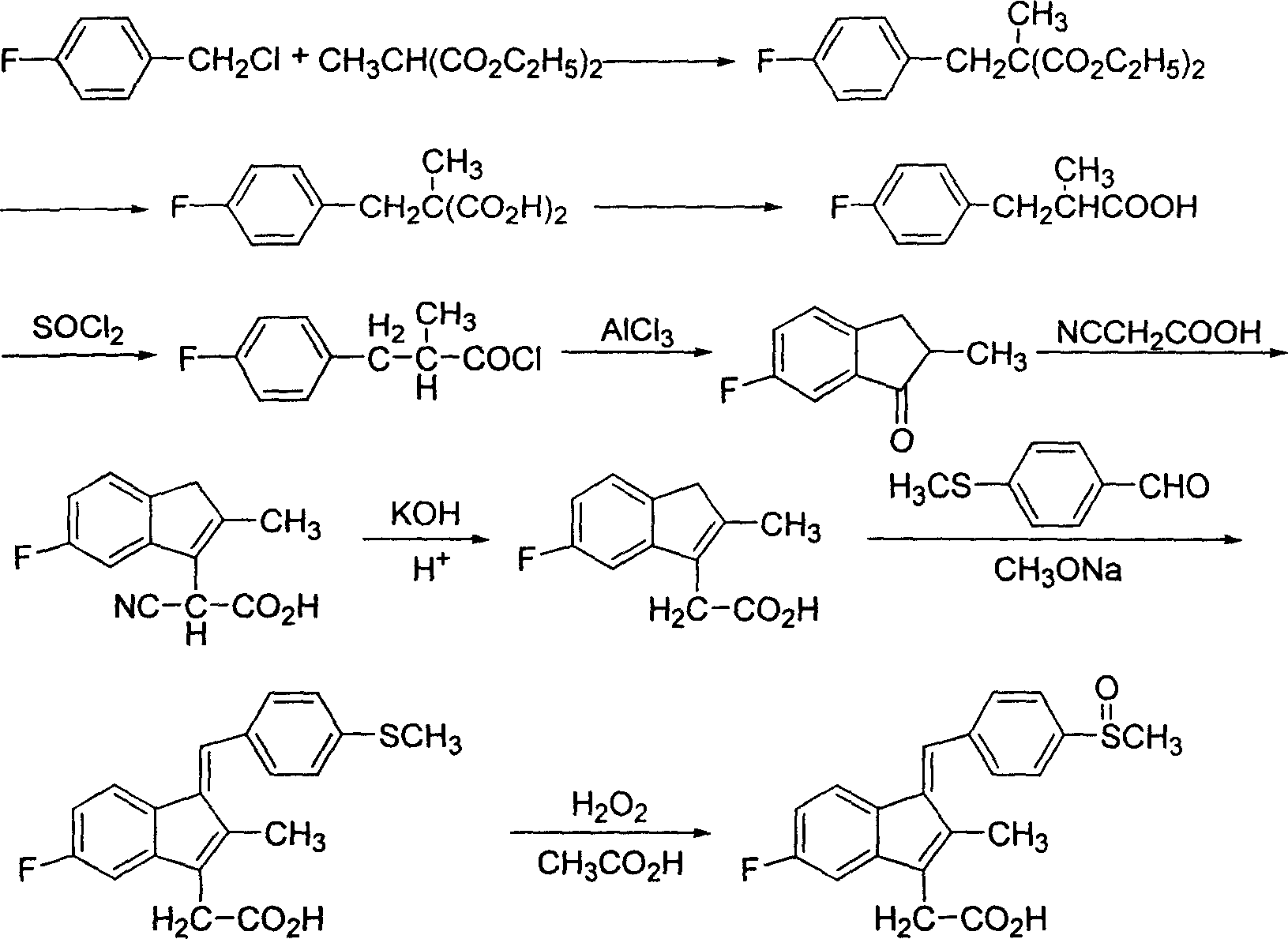 Process for preparing sulindac