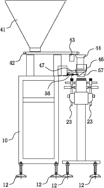 Regular particle material composition quantitative filling machine and filling method thereof