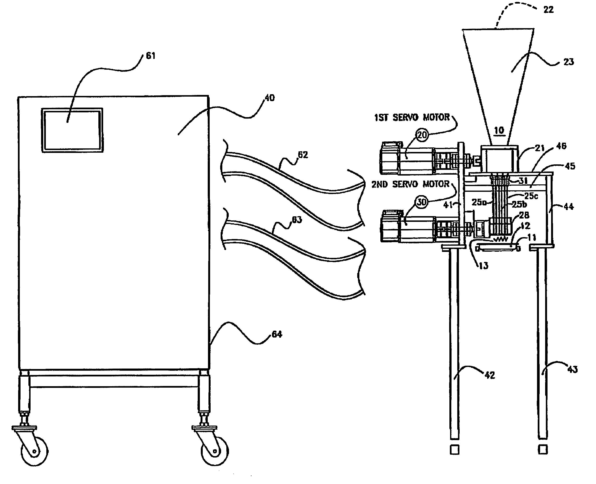 Apparatus for filling food trays at high speeds