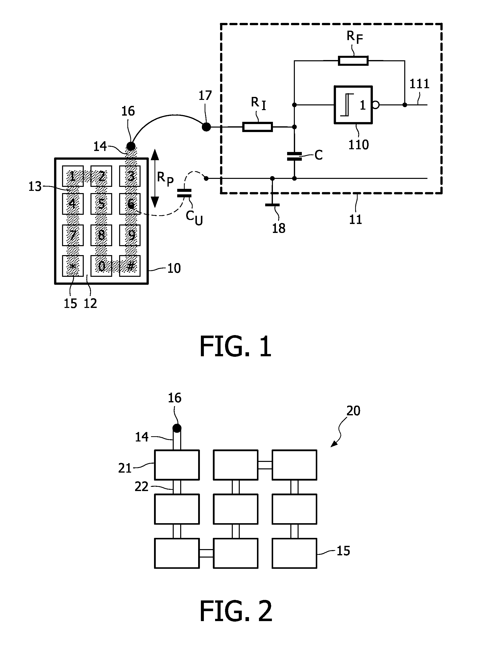 Non-linear resistive touch sensor