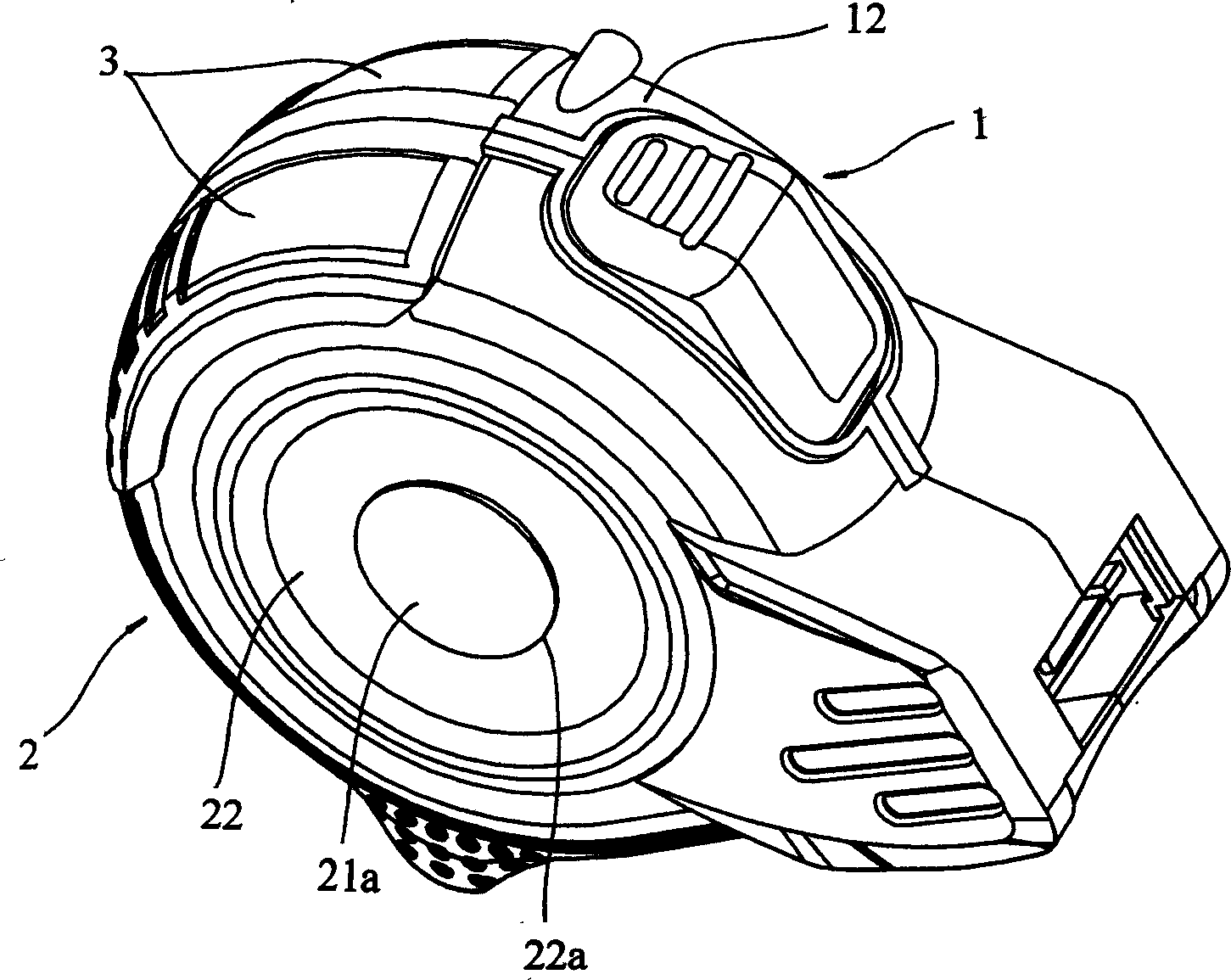 Casing for tape line