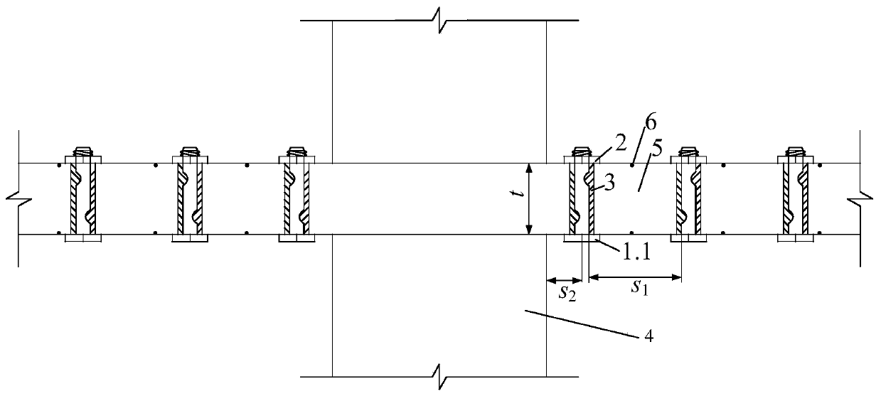 Floor reinforced structure against punching failure of plate-column structure and construction method for floor reinforced structure