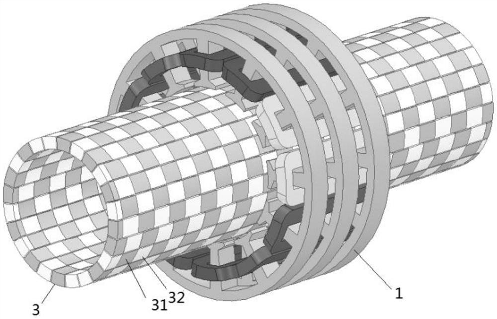 Stator permanent magnet transverse flux linear generator for direct drive type wave power generation