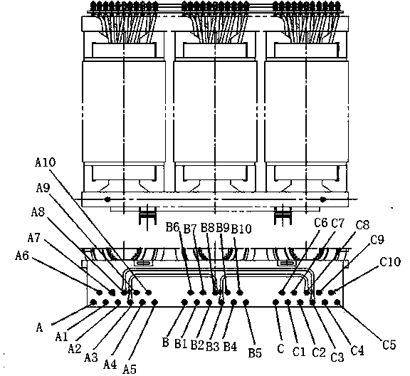 Phase-shifting voltage-regulating method of three-phase dry-type rectifier transformer of short-wave transmitter power supply