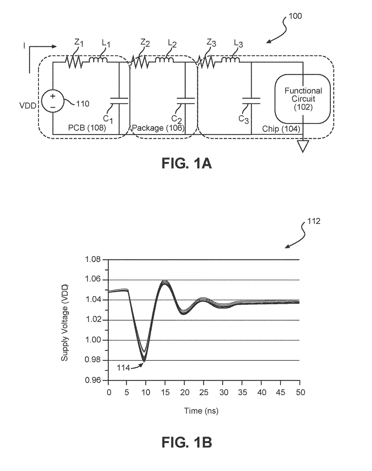 Supply voltage droop management circuits for reducing or avoiding supply voltage droops