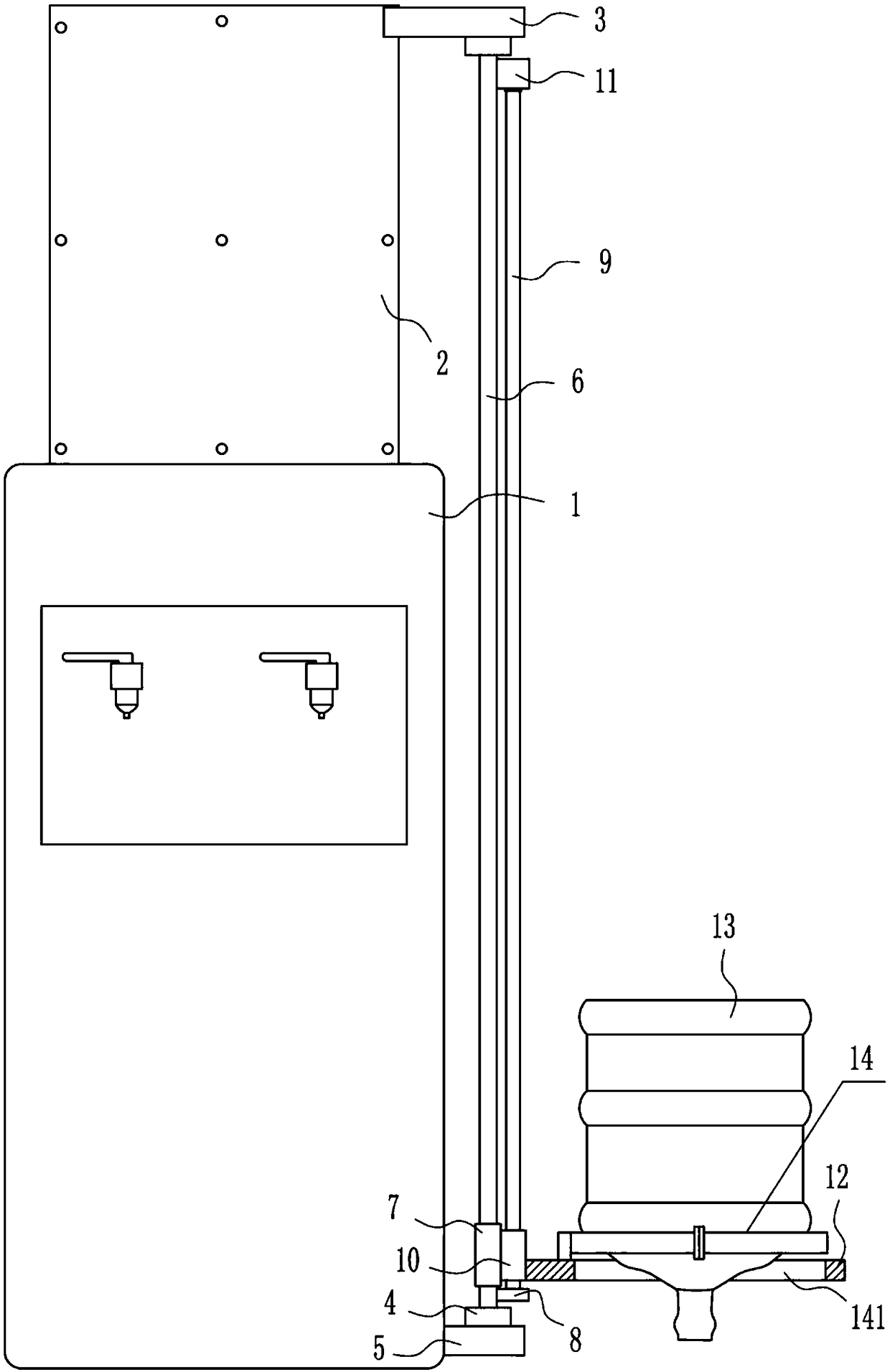 Water dispenser facilitating water change in factory