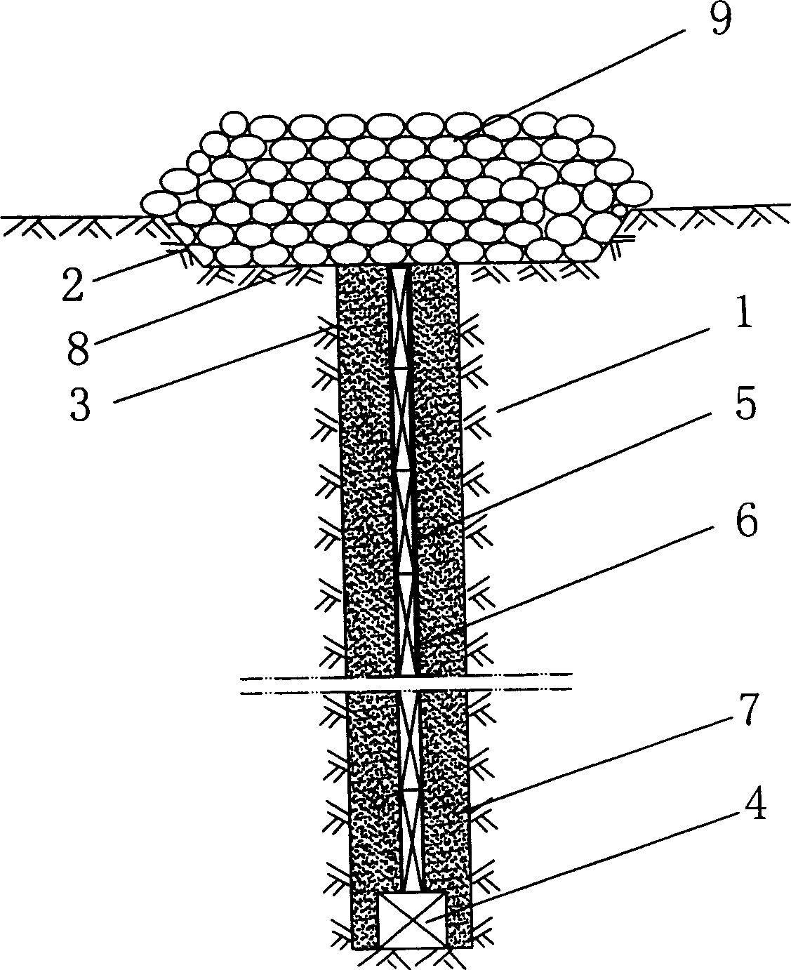 Explosion-enlarging stake construction process