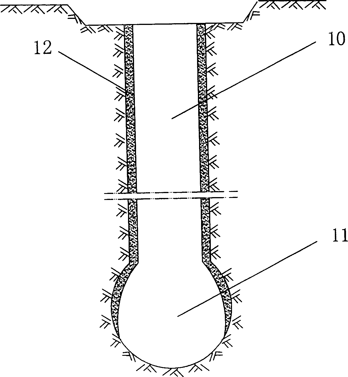 Explosion-enlarging stake construction process