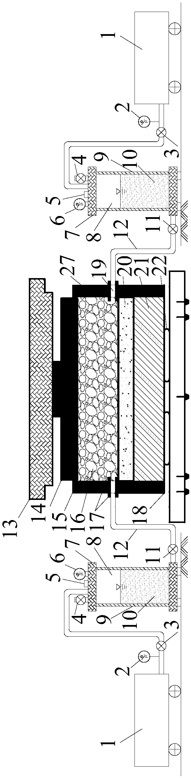 Indoor testing apparatus and indoor testing method for simulating pile side post-grouting