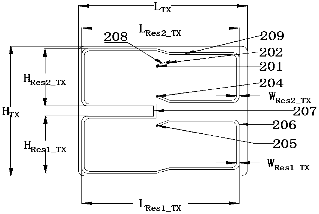 Dual-cross coil array-type magnetic resonant coupling wireless electric energy transmission coil structure