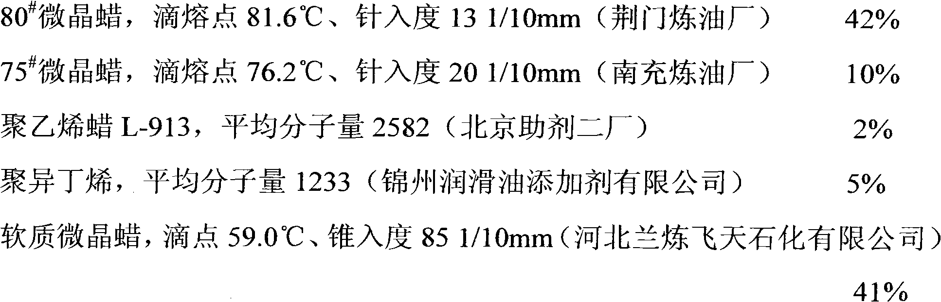 Sealing and positioning wax for electronic tuner and preparation method thereof