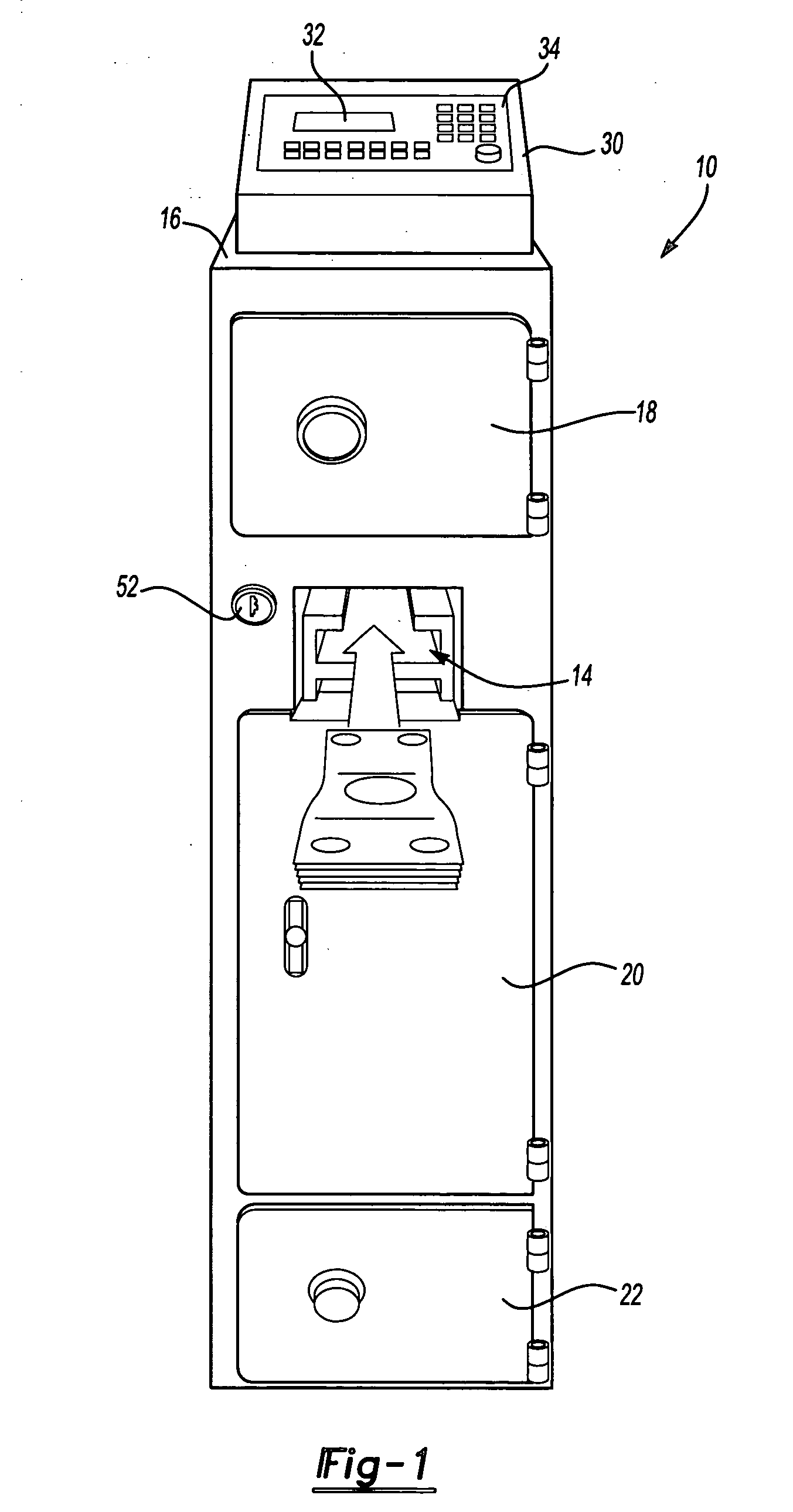 Apparatus having a bill validator and a method of servicing the apparatus