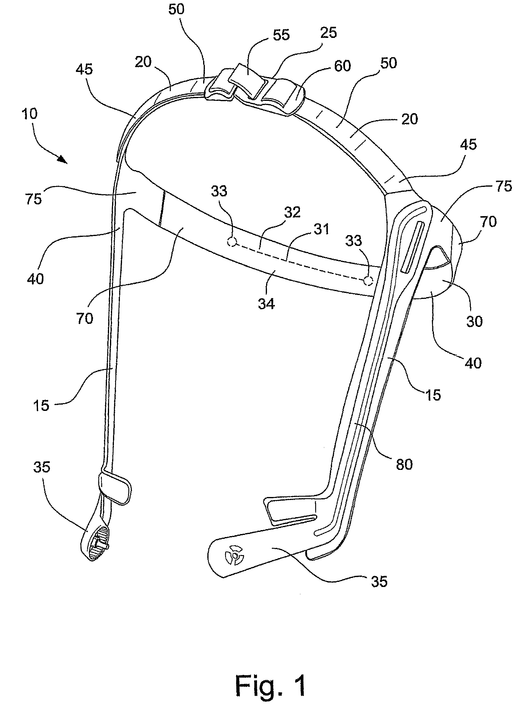 Headgear for a respiratory mask and a method for donning a respiratory mask