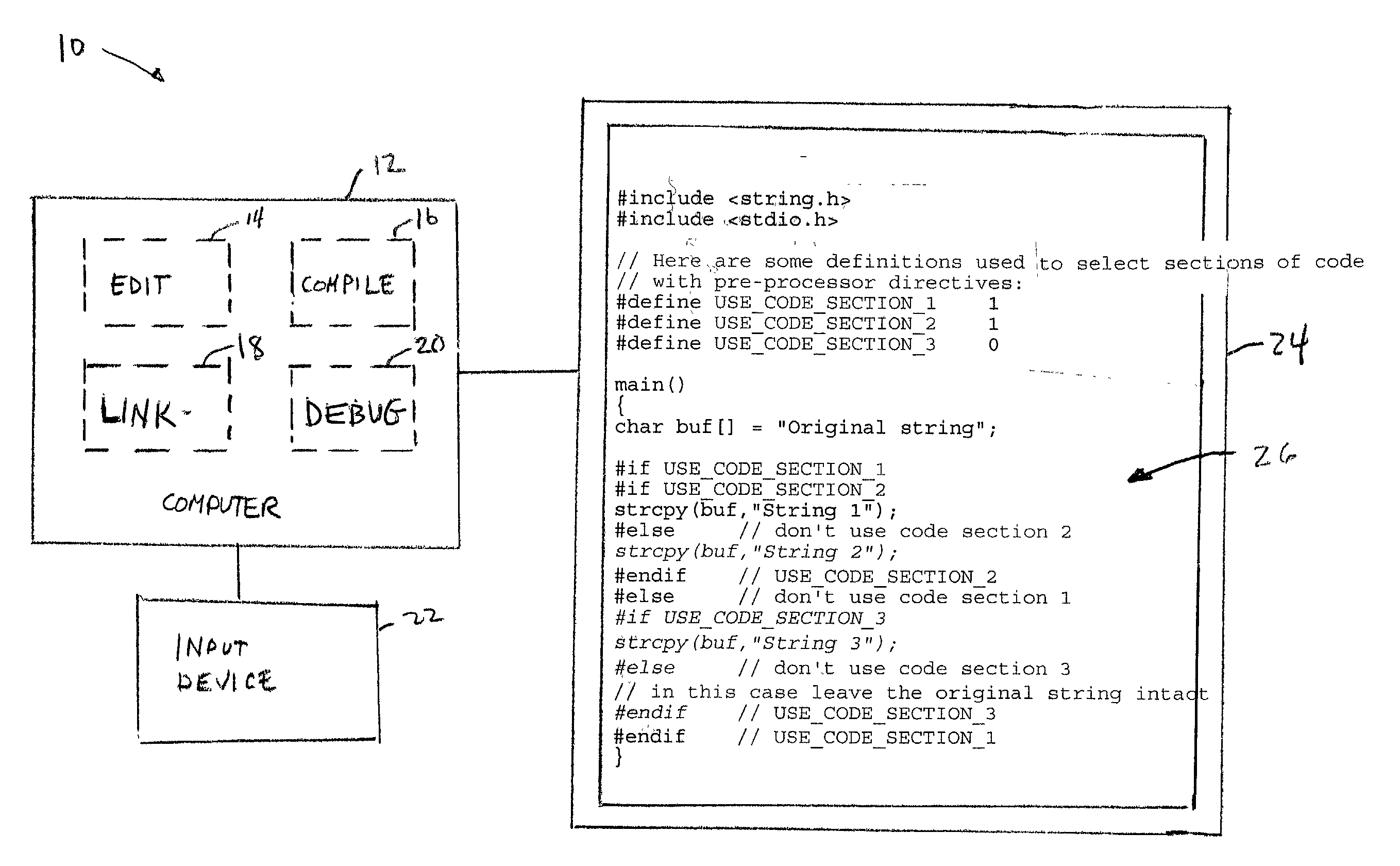 Design system and method having improved display of code