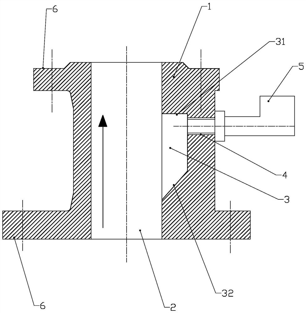 A slurry type pressure taking pipe