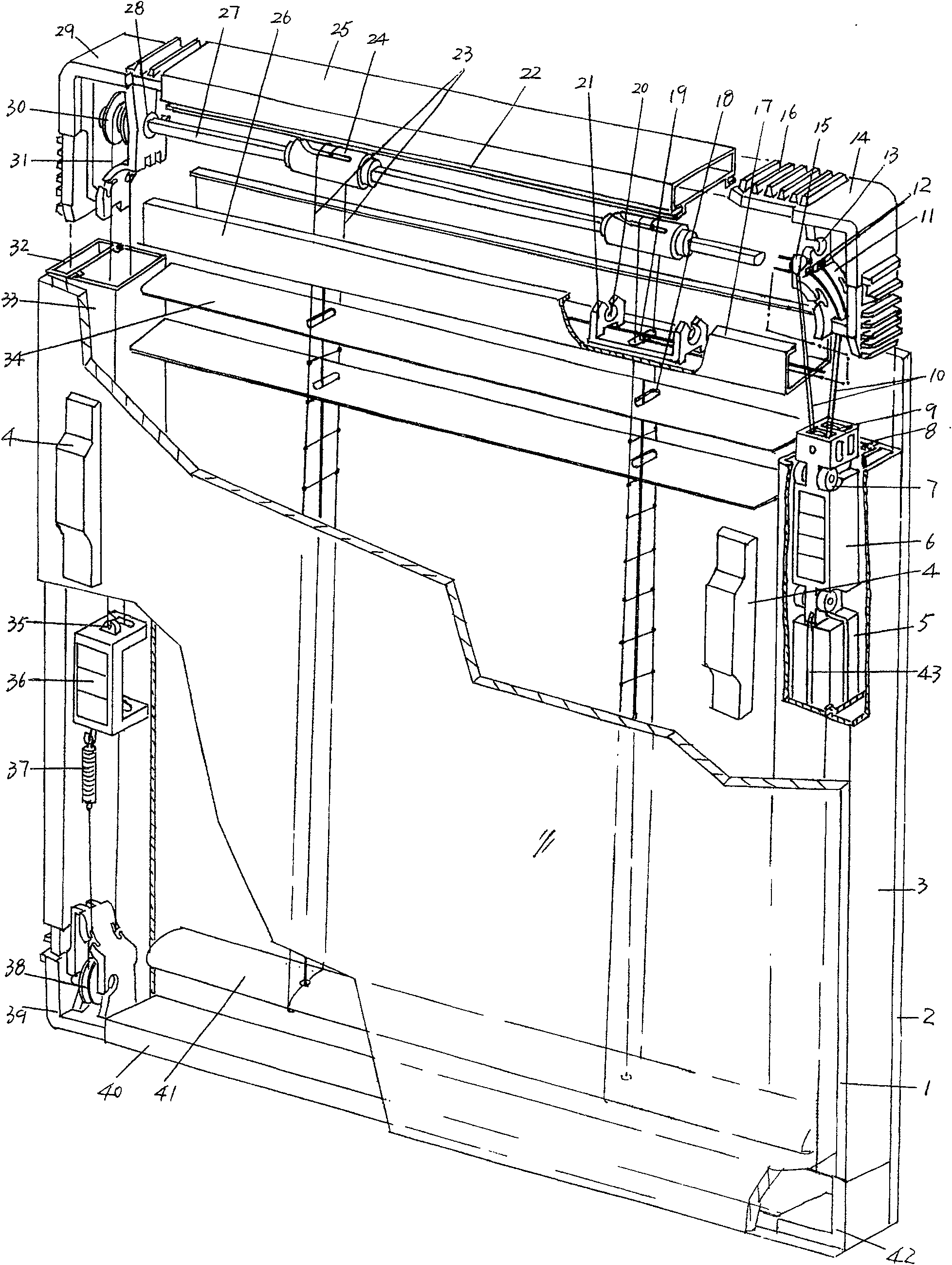 Structure-improved window shutter in hollow glass